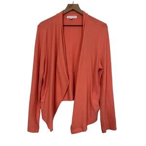 Adyson Parkter Womens Pink Salmon Open Cardigan Size 1X